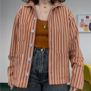 Striped Frontier Jacket in Rust/Orange